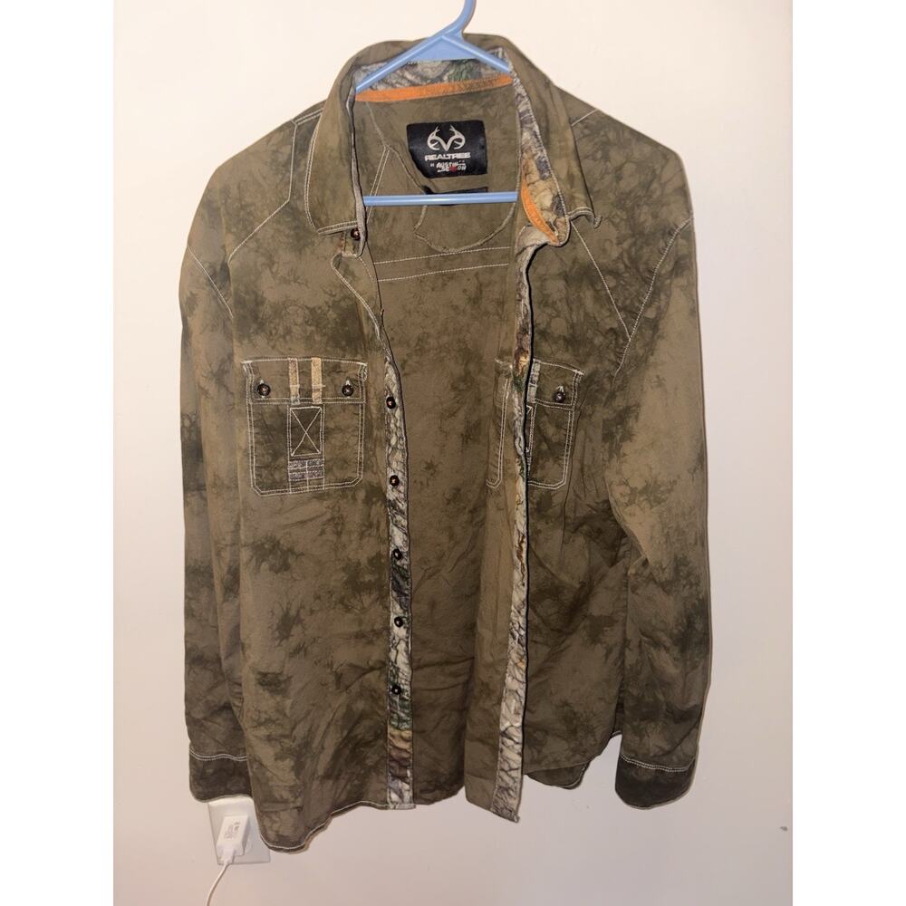 Realtree Austin Season Camo Button Up Shirt Mens XL Hunting Western Y2K Vintage